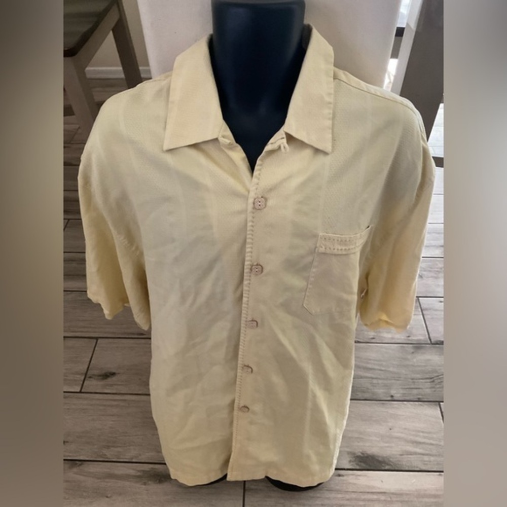 Men’s used Jamaica Jaxx silk button down shirt short sleeve Hawaiian style XXL